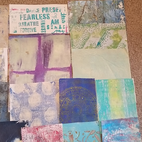 20 Assorted Handmade Monoprint Papers - Picture 3 of 5